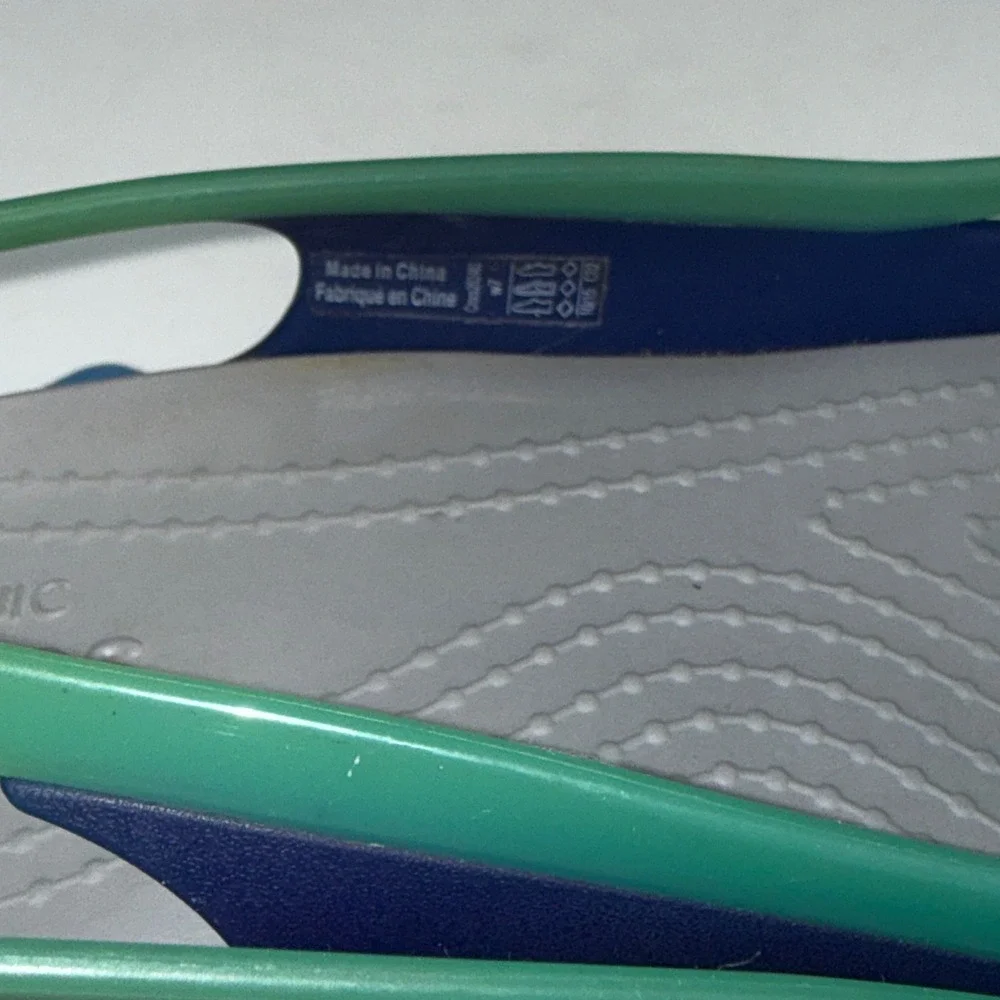 Crocs Isabella Strappy Sandals Cerulean Blue Green Womens 7 Slingback Flats